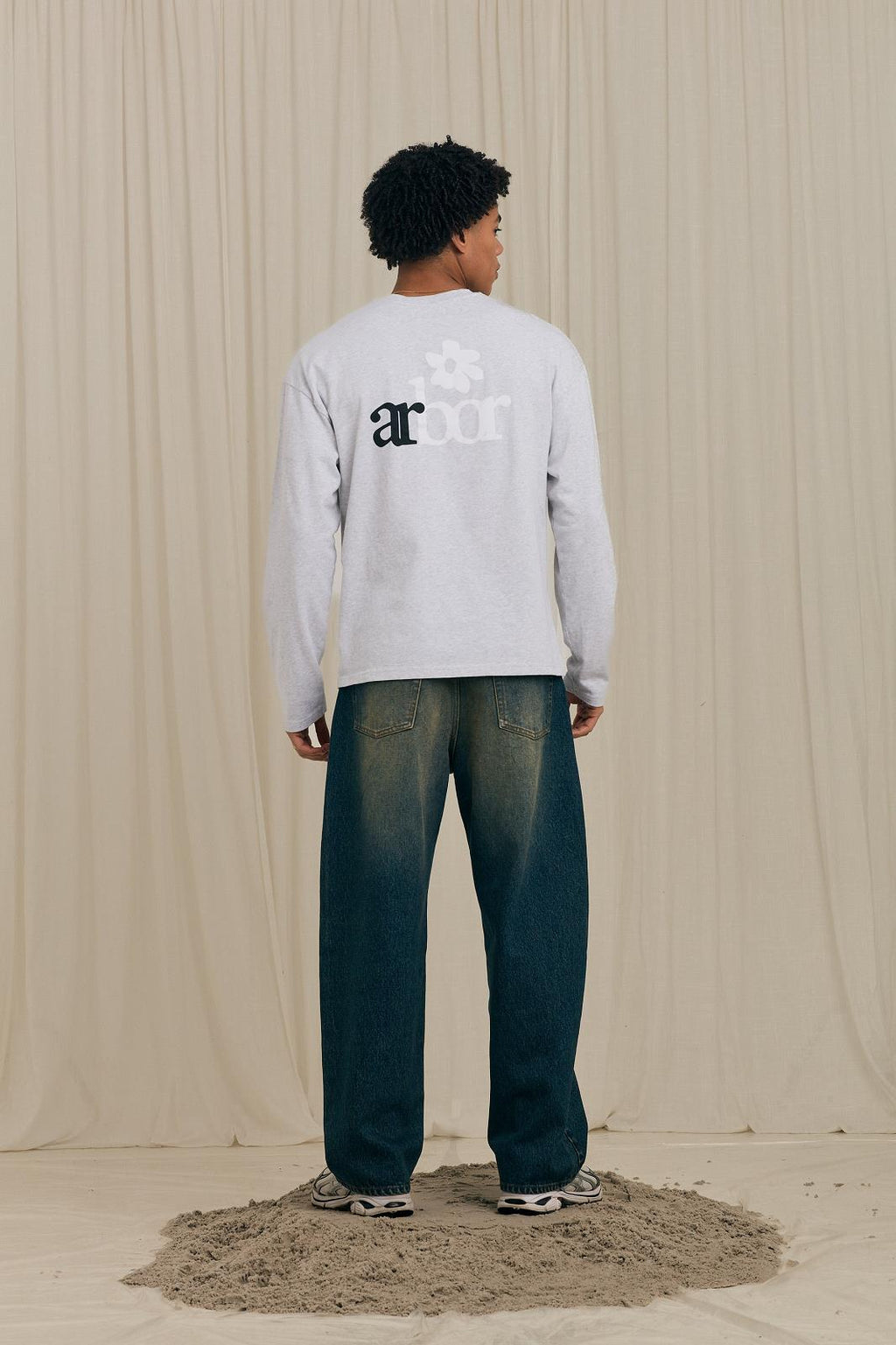 ARBOR ANTWERP Melange grey lotus longsleeve