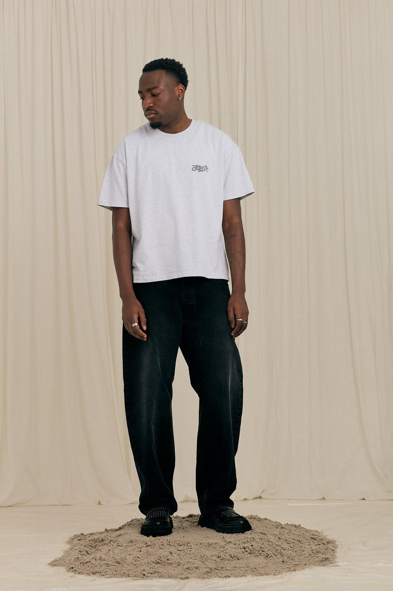 ARBOR ANTWERP Pixel cactus melange grey t-shirt