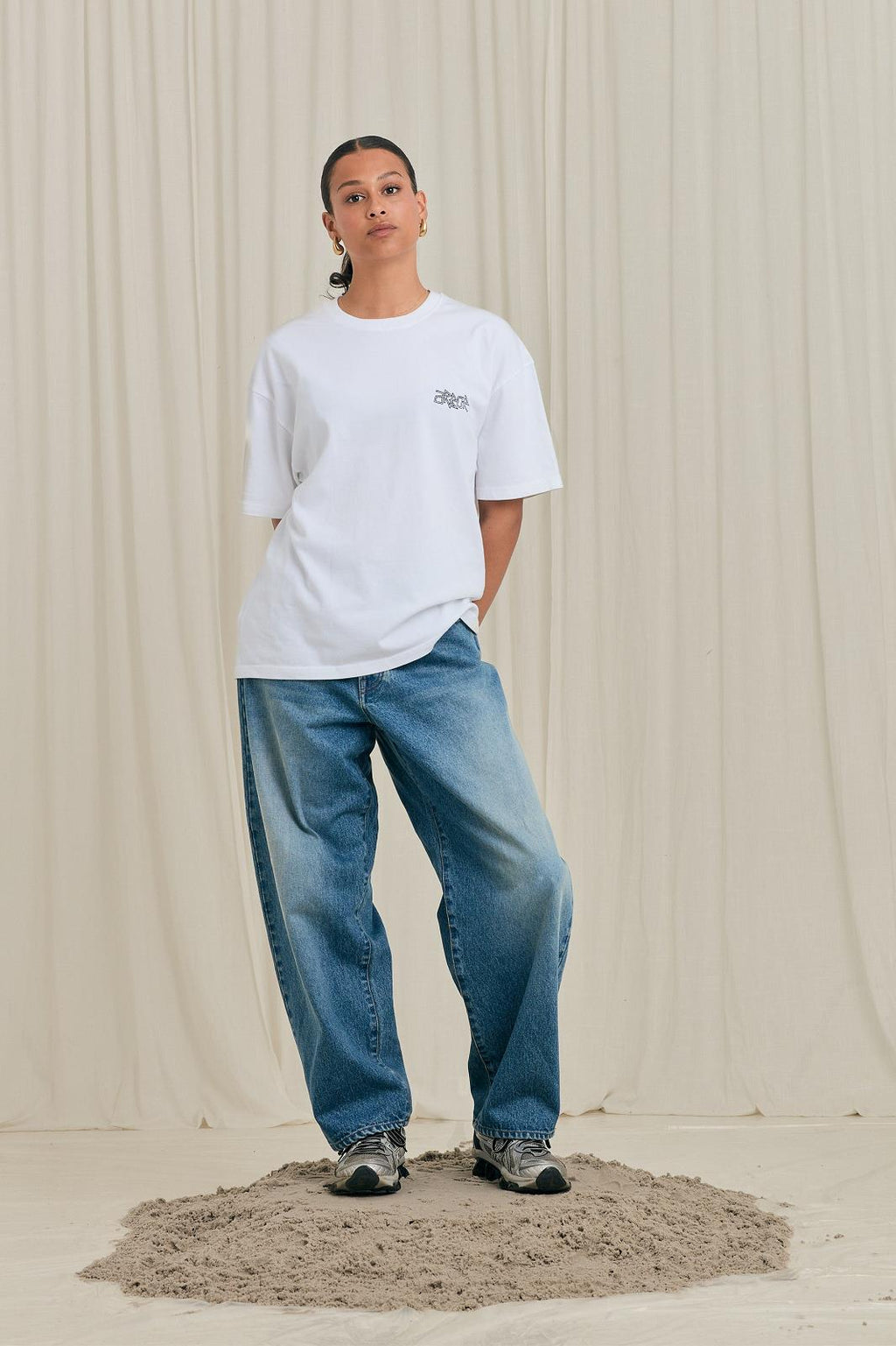 ARBOR ANTWERP Pixel cactus white t-shirt