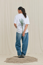 ARBOR ANTWERP Pixel cactus white t-shirt