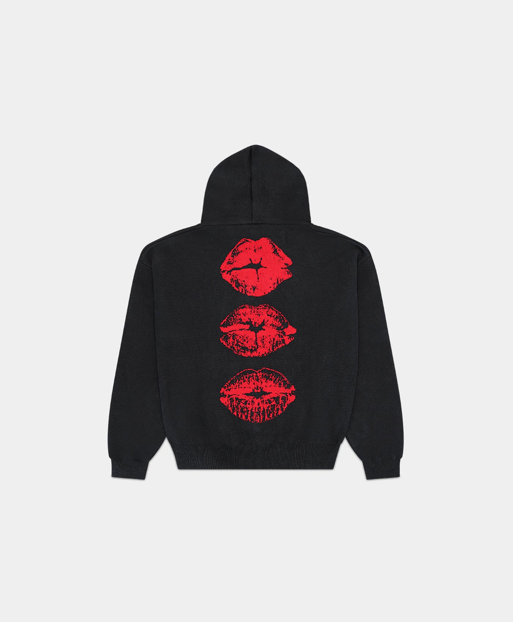 RED LIPS KNITTED HOODIE