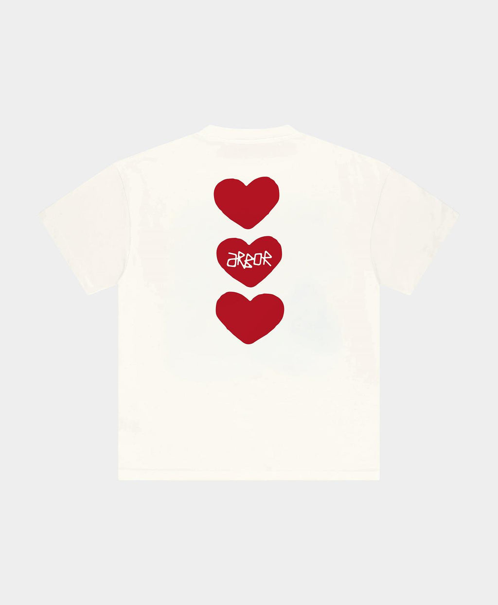 ARBOR ANTWERP Red triple hearts t-shirt