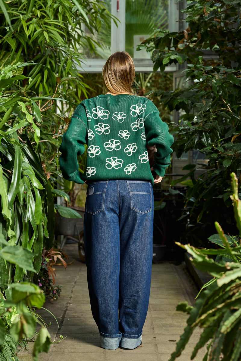 RIBBED FLOWER KNIT