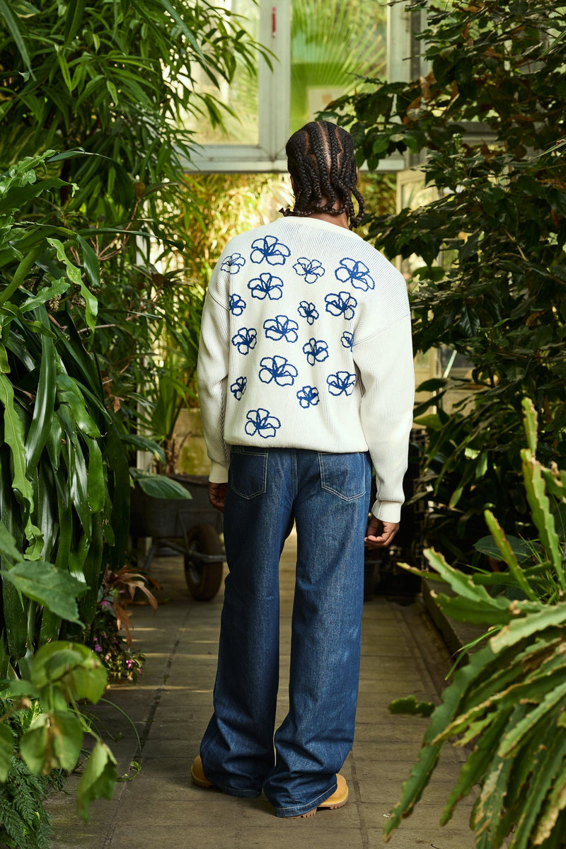 RIBBED FLOWER KNIT