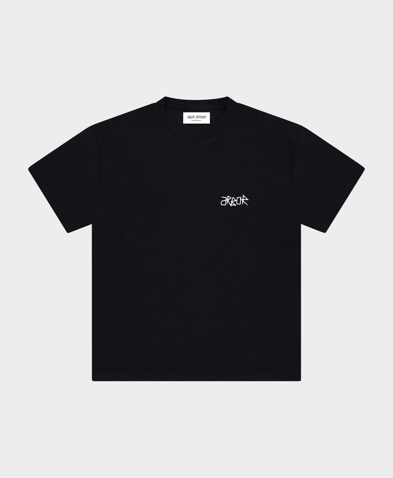 ARBOR ANTWERP Short sleeve waffle t-shirt black