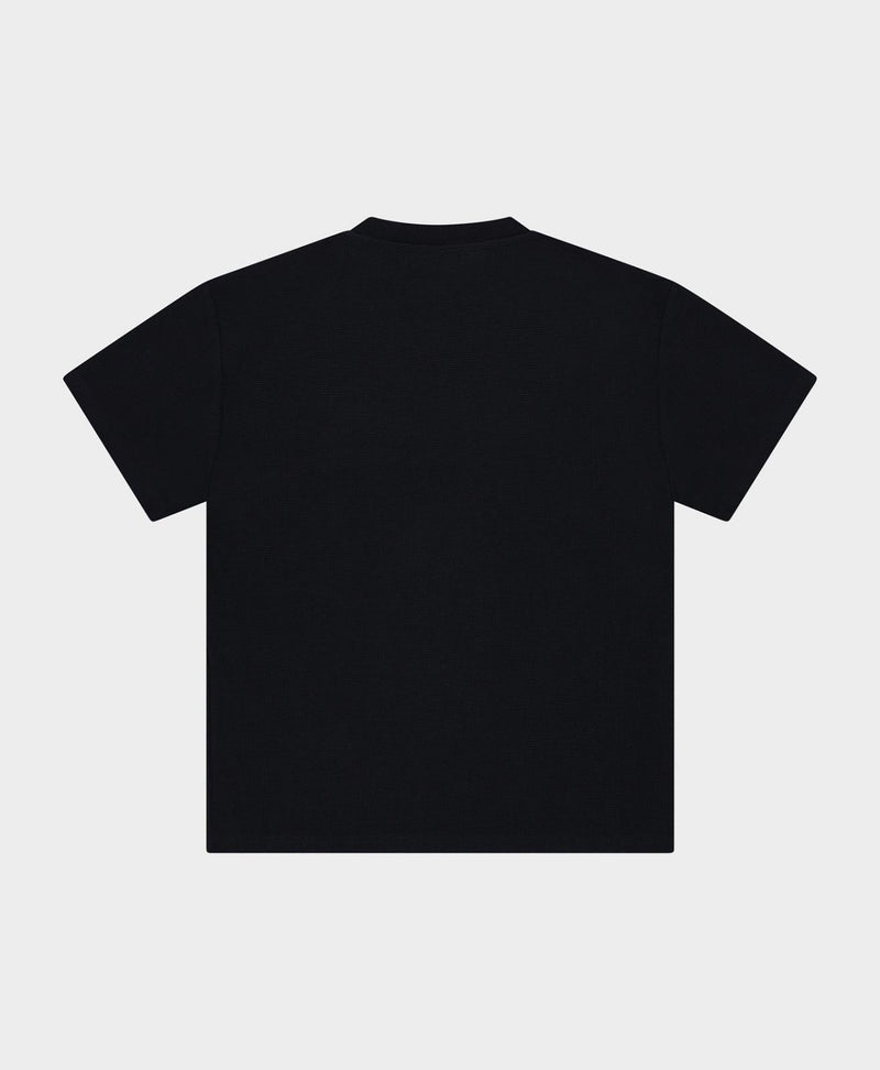 ARBOR ANTWERP Short sleeve waffle t-shirt black
