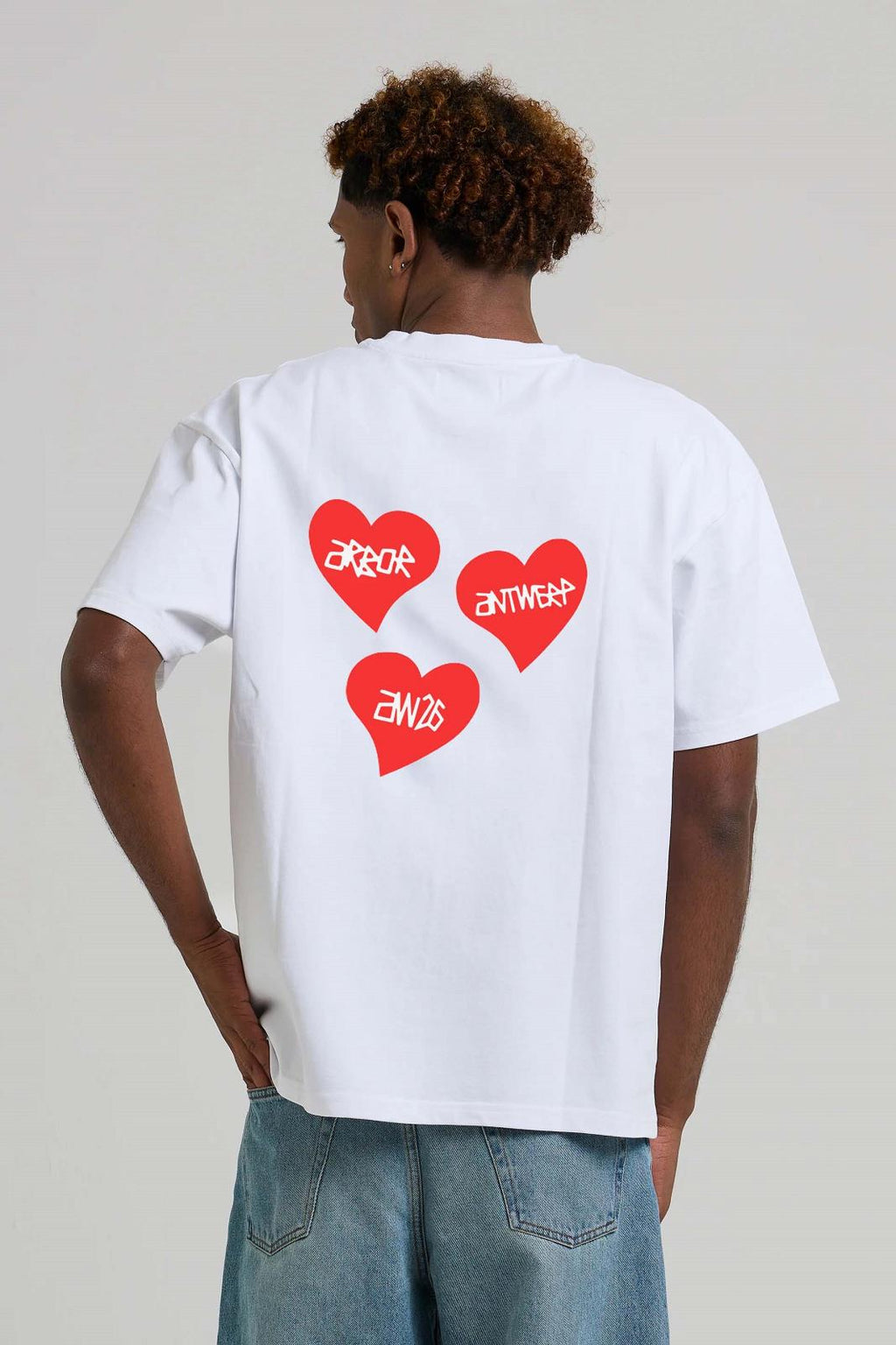 ARBOR ANTWERP Triple love t-shirt white red