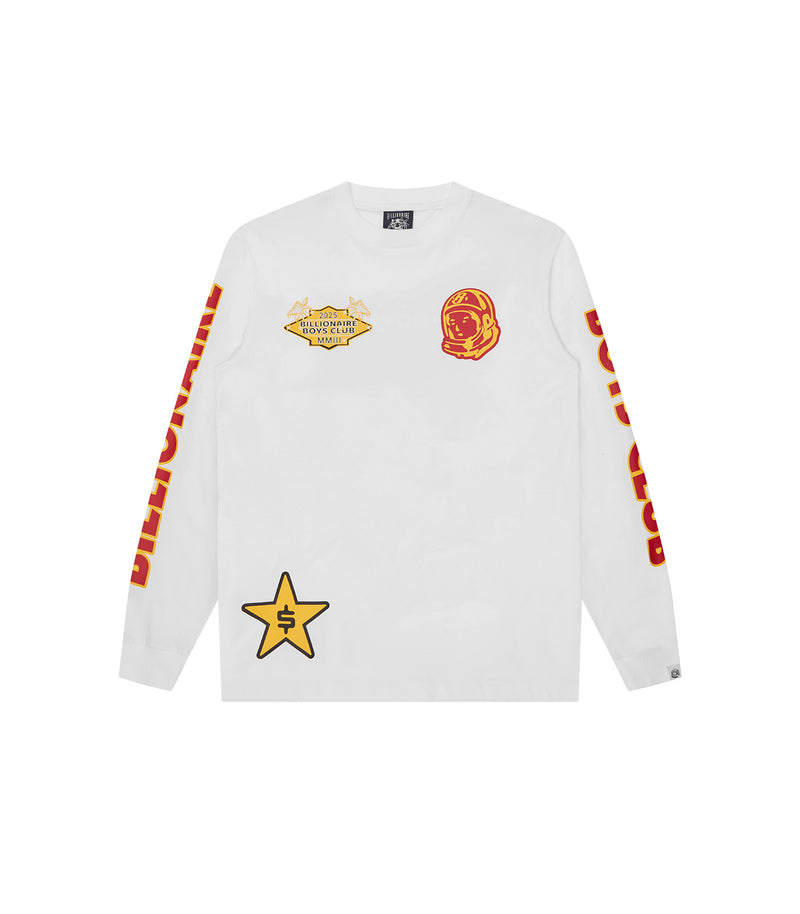 BILLIONAIRE BOYS CLUB Multi graphic LS t-shirt white