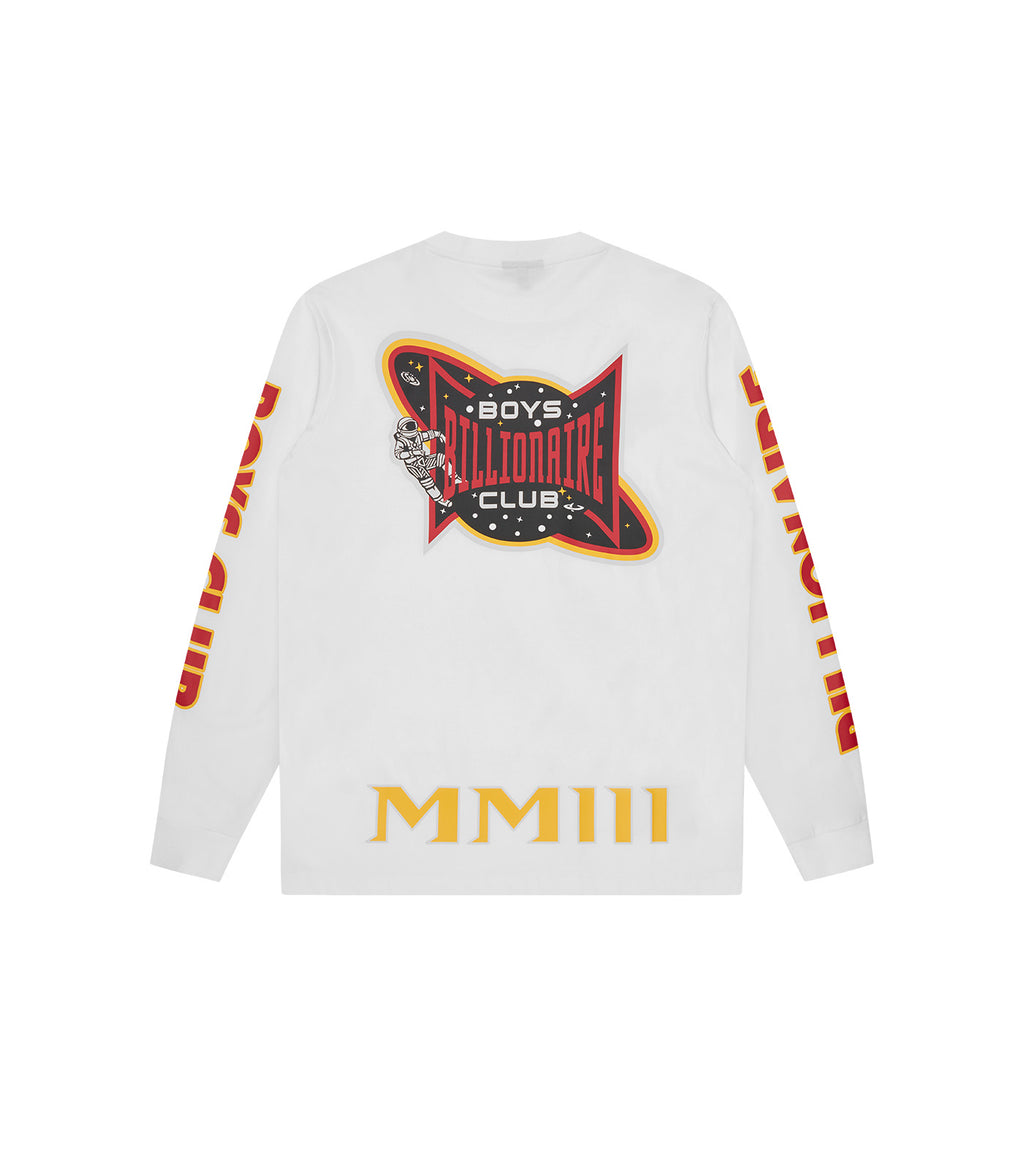 BILLIONAIRE BOYS CLUB Multi graphic LS t-shirt white