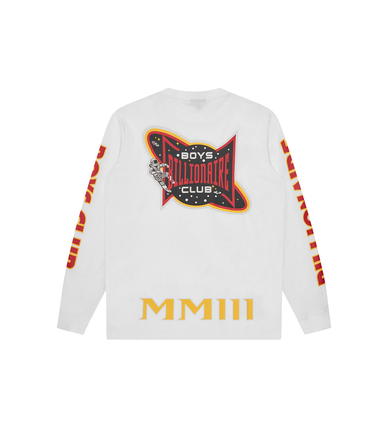 BILLIONAIRE BOYS CLUB Multi graphic LS t-shirt white