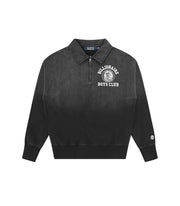 BILLIONAIRE BOYS CLUB World college washed quarter zip sweater black