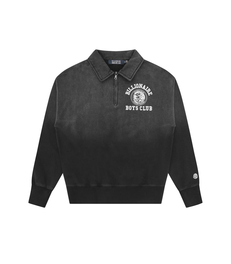 BILLIONAIRE BOYS CLUB World college washed quarter zip sweater black