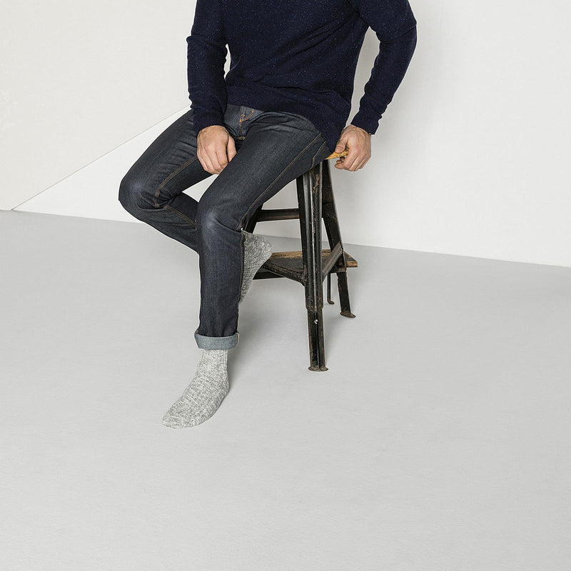 BIRKENSTOCK Cotton slub men's socks grey white