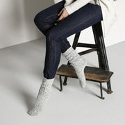 BIRKENSTOCK Cotton slub women's socks grey white