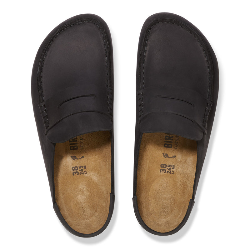 BIRKENSTOCK Naples wrapped loafers black oiled leather
