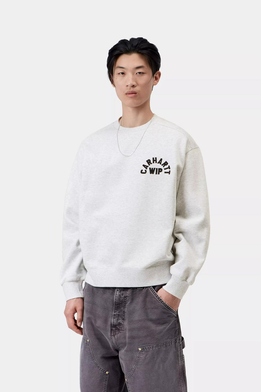 CARHARTT WIP Arch script sweat ash heather dark navy