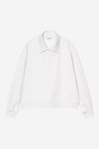 CARHARTT WIP Brenta polo sweat ash heather white