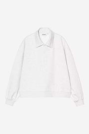CARHARTT WIP Brenta polo sweat ash heather white