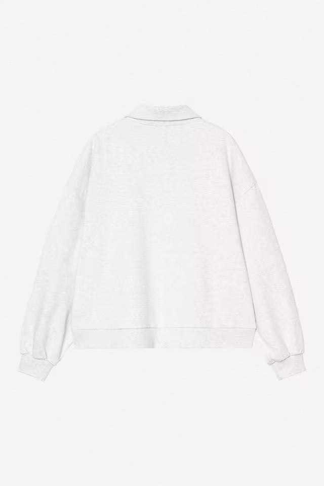 CARHARTT WIP Brenta polo sweat ash heather white