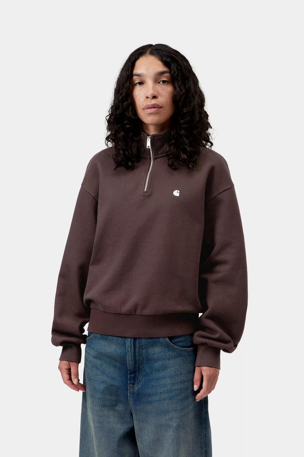 CARHARTT WIP Casey high neck sweat palisander silver