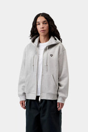 CARHARTT WIP Hooded small heart patch jacket grey heather