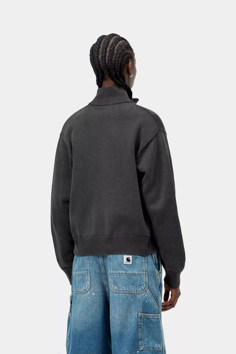 CARHARTT WIP Kori sweater jacket black garment dyed