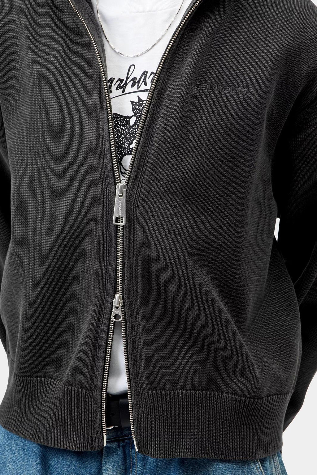 CARHARTT WIP Kori sweater jacket black garment dyed