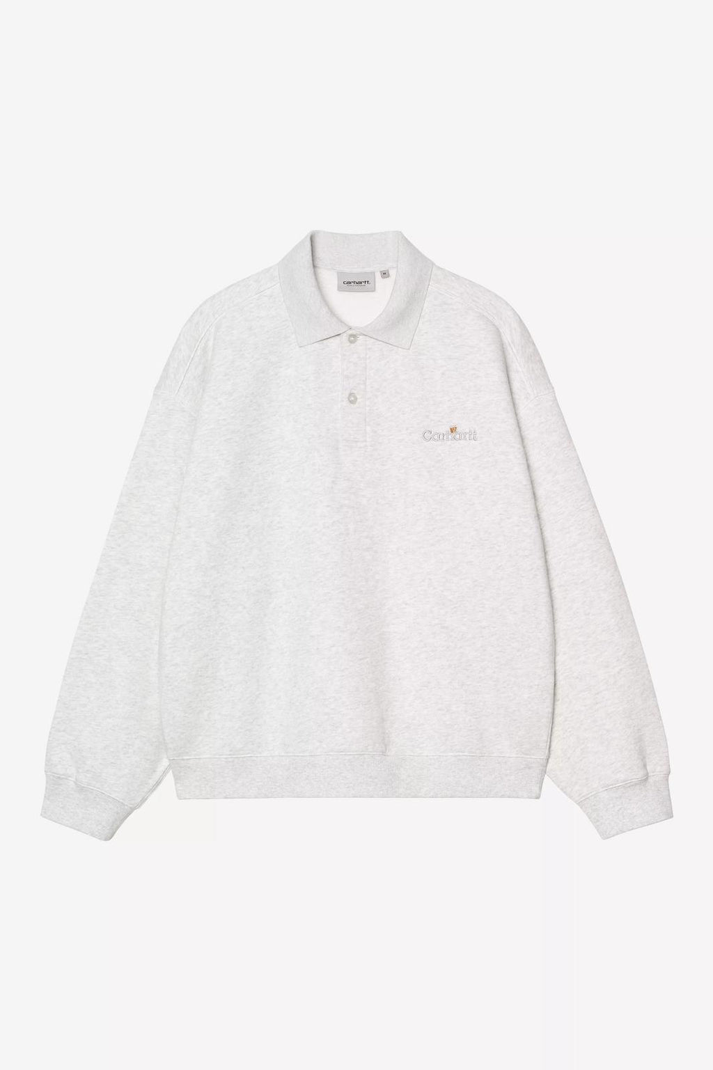 CARHARTT WIP Label polo sweat ash heather grey