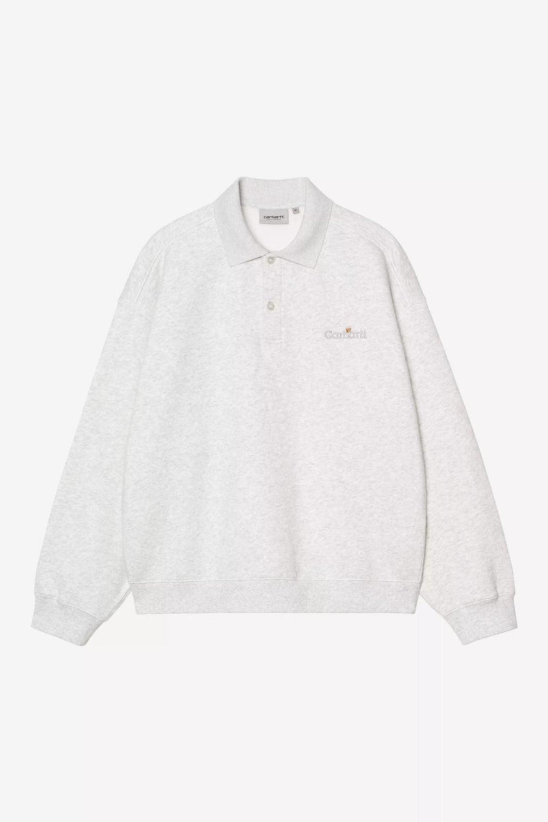 CARHARTT WIP Label polo sweat ash heather grey
