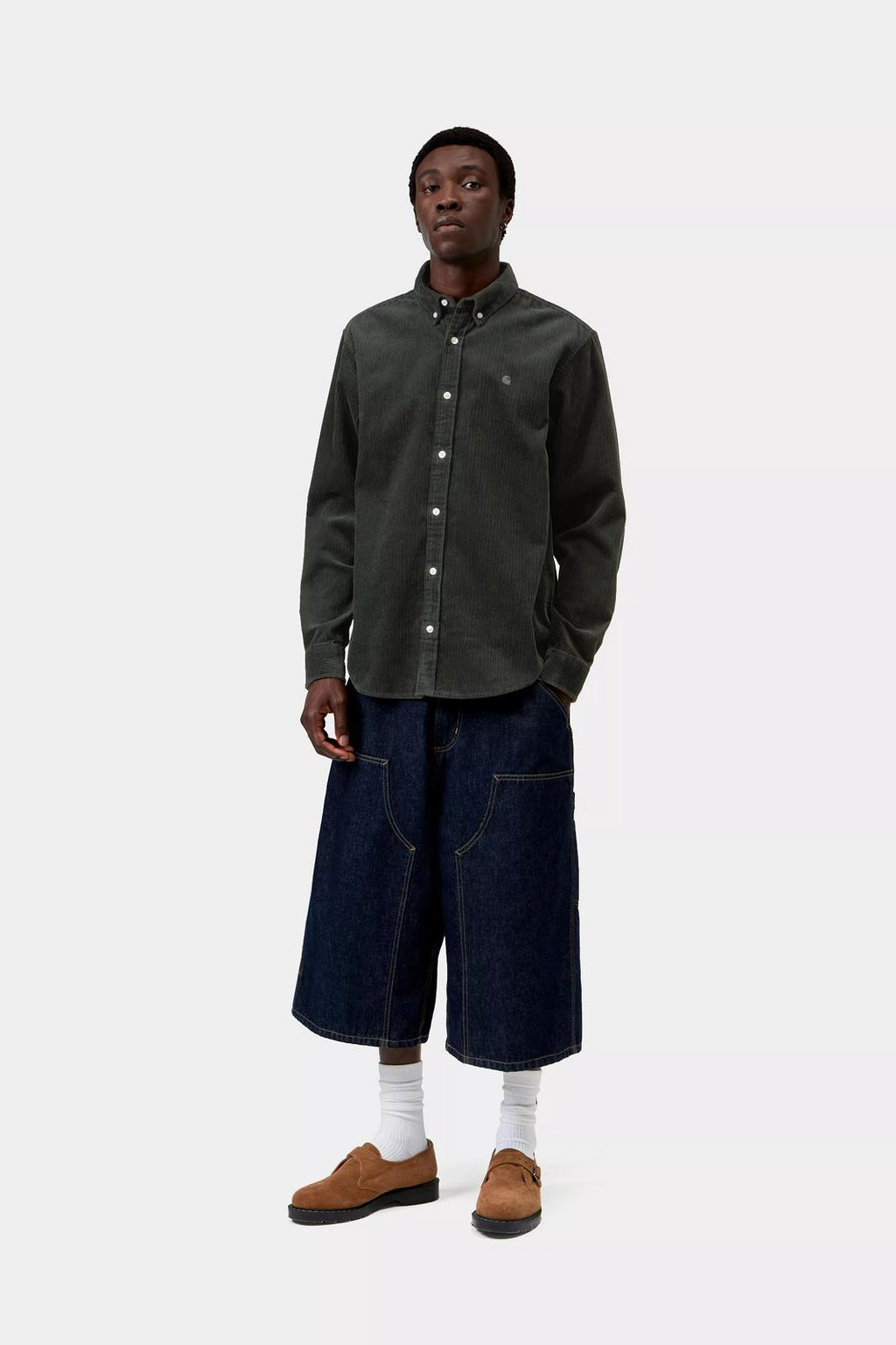 CARHARTT WIP LS Madison cord shirt raven