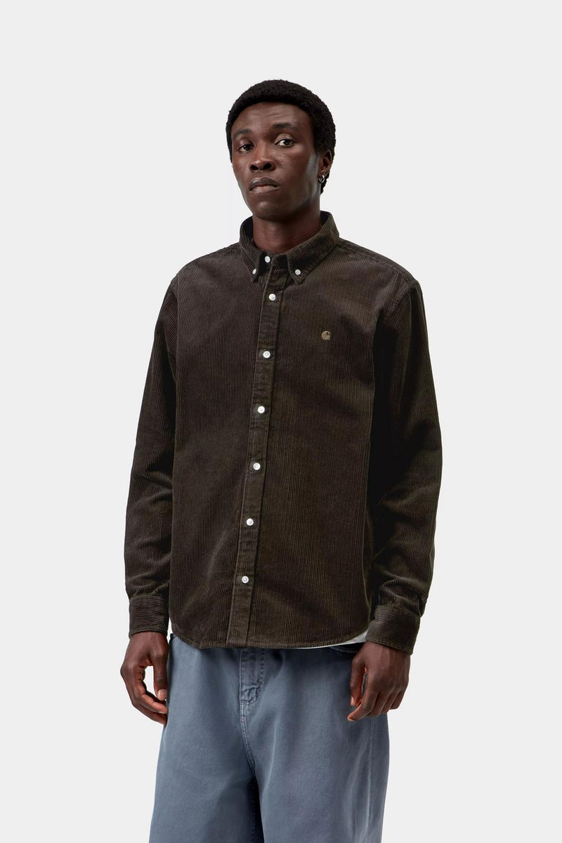 CARHARTT WIP LS Madison cord shirt tobacco