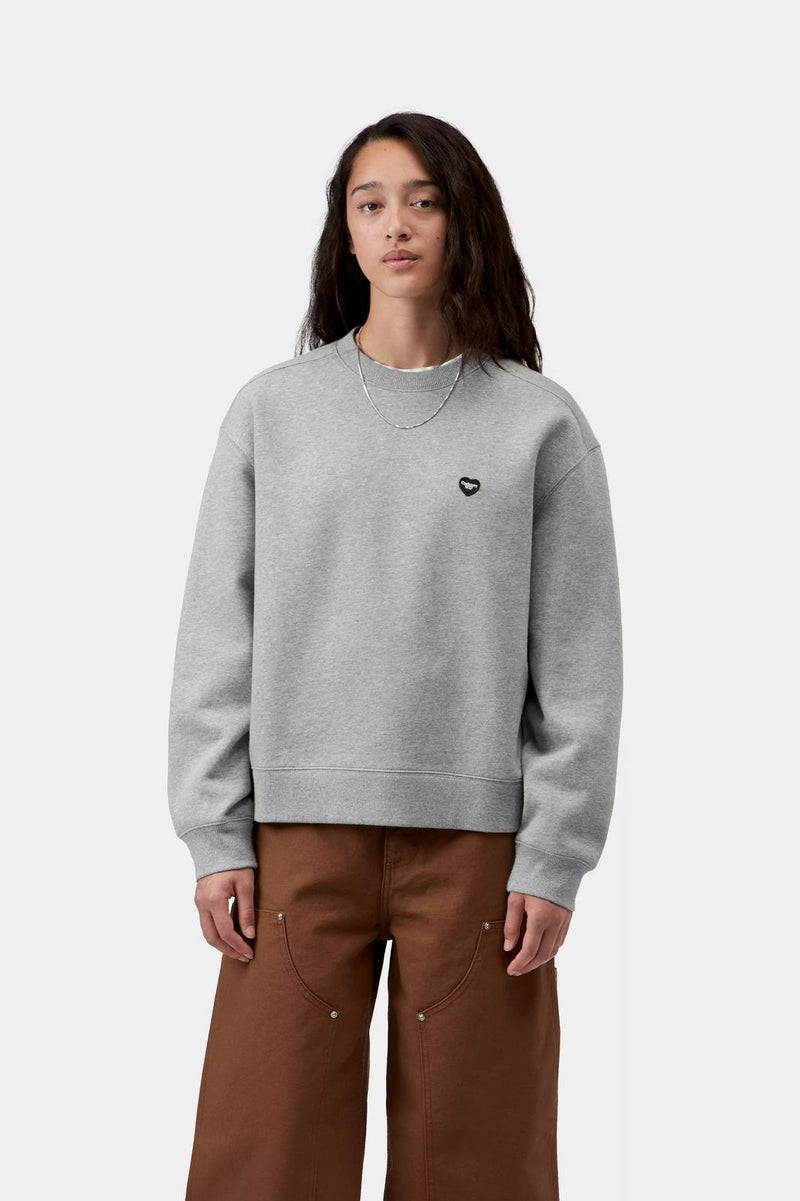 CARHARTT WIP Small heart patch sweat grey heather