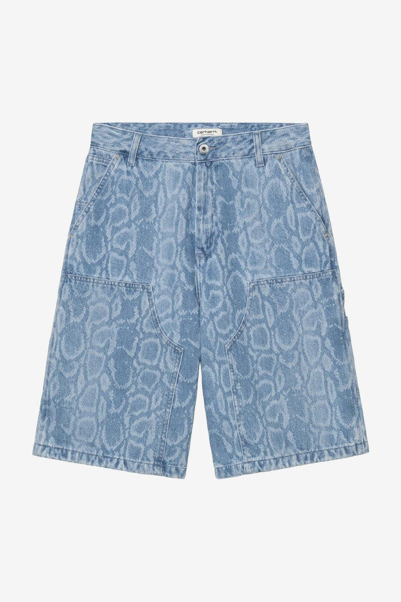 CARHARTT WIP Snake Nixon double knee shorts blue bleached