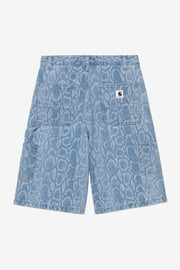 CARHARTT WIP Snake Nixon double knee shorts blue bleached