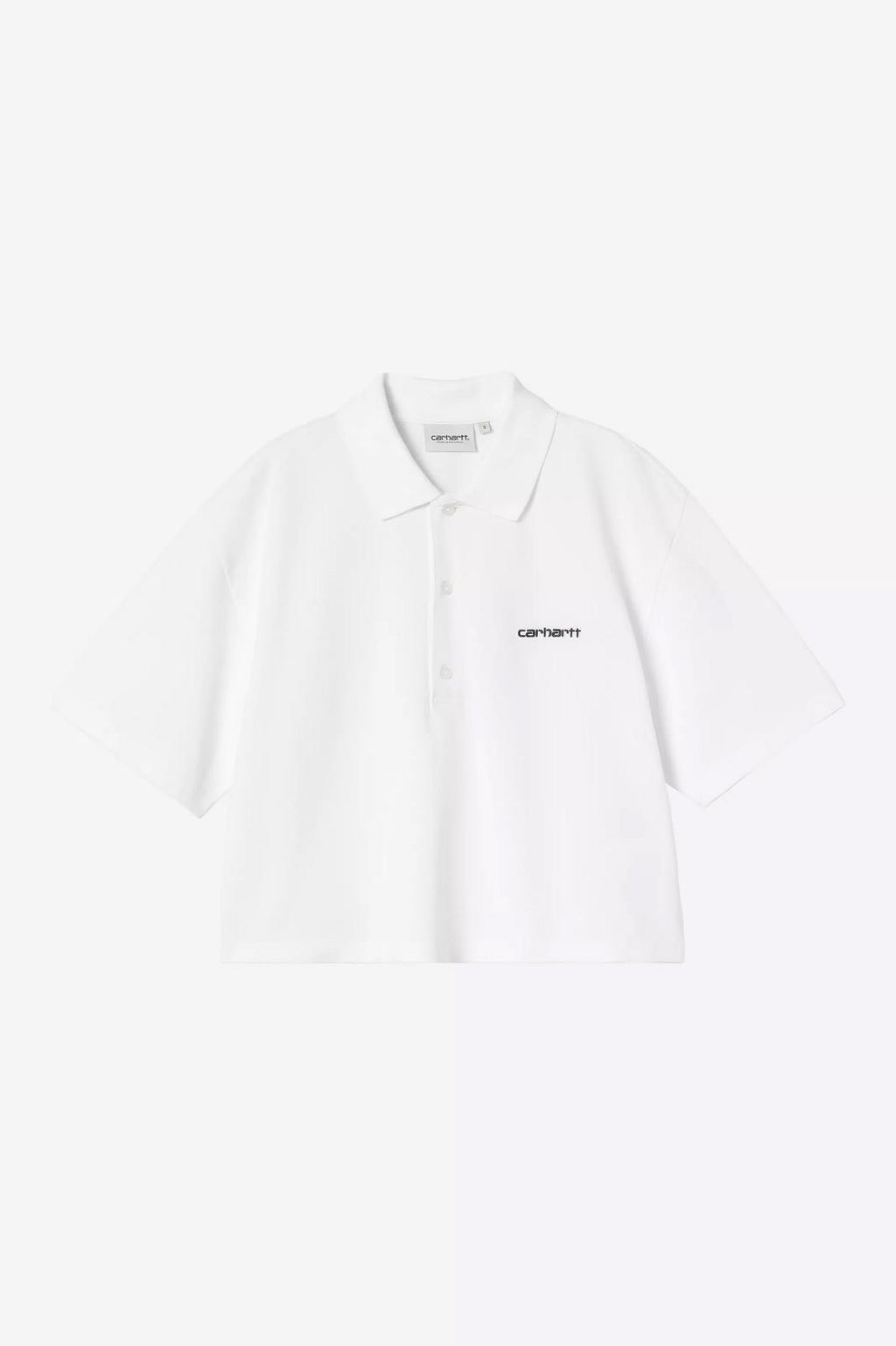 CARHARTT WIP SS Carhartt script polo white