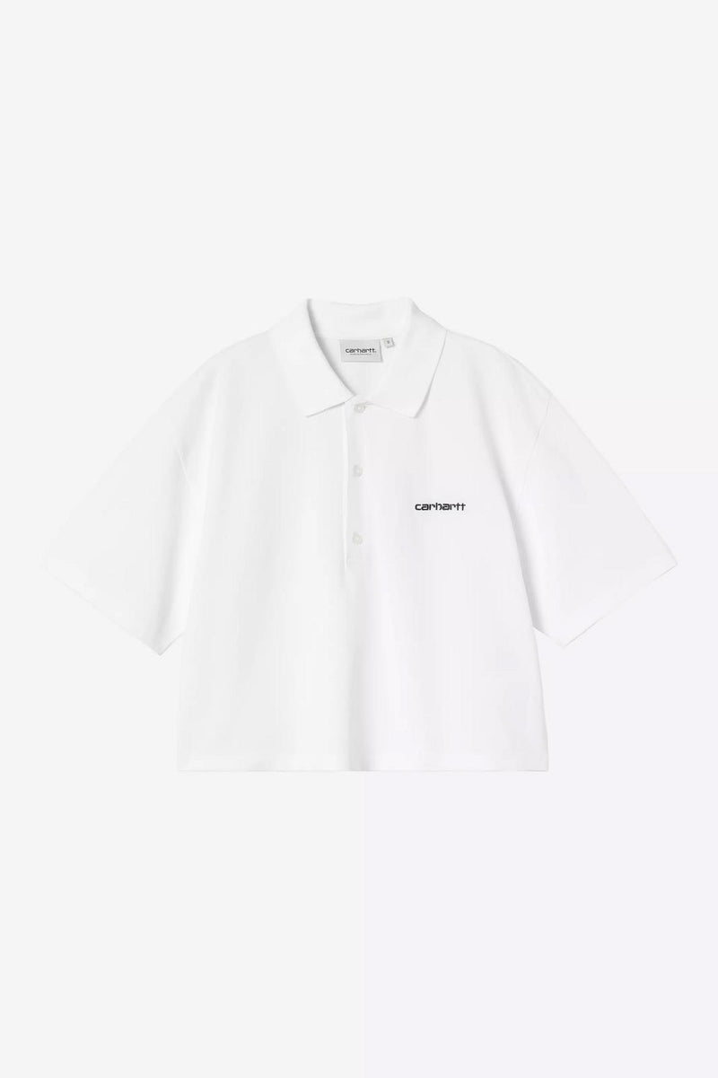 CARHARTT WIP SS Carhartt script polo white