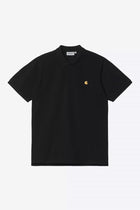 CARHARTT WIP SS Chase pique polo black gold