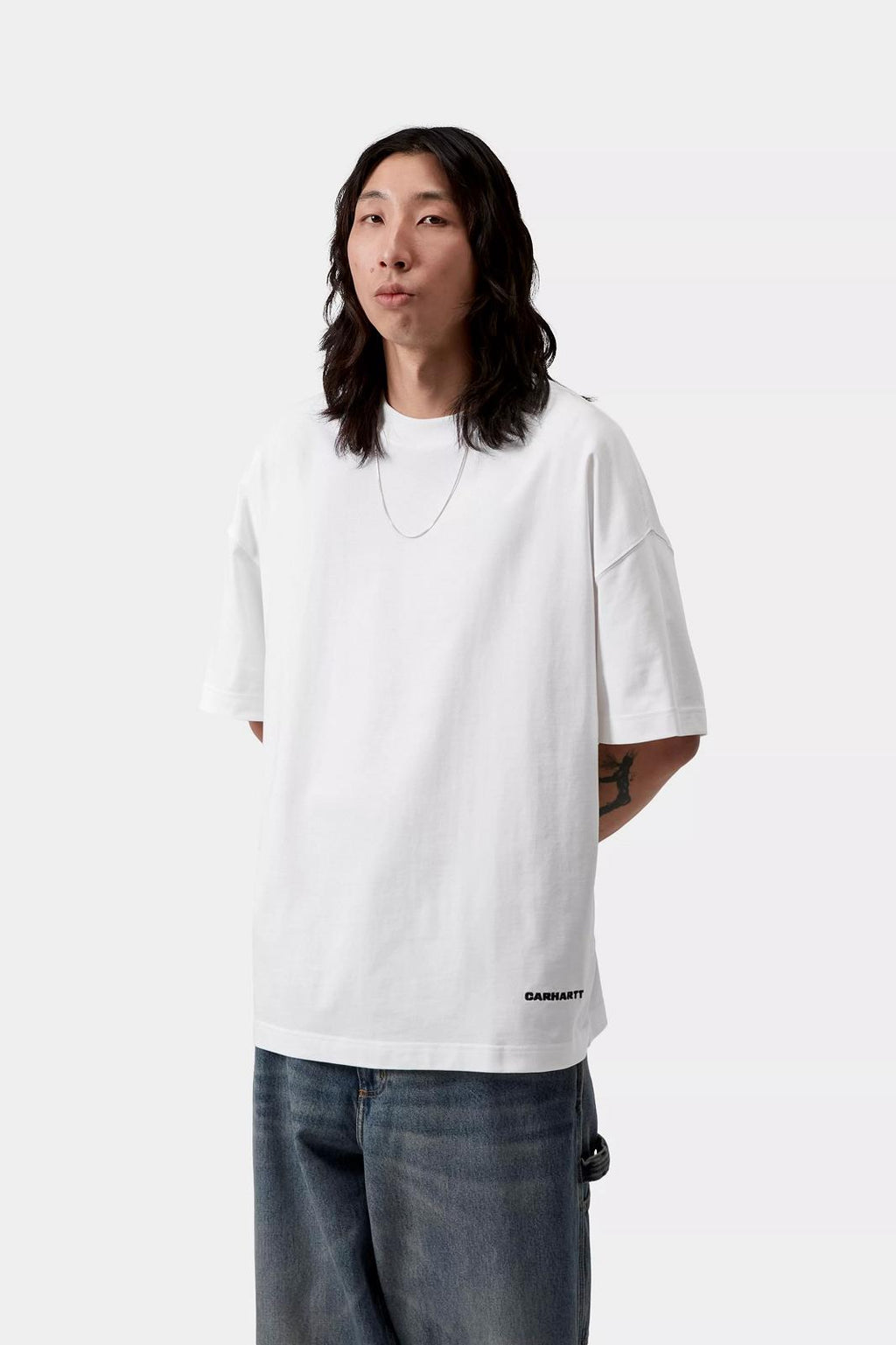 CARHARTT WIP SS Link script t-shirt white black