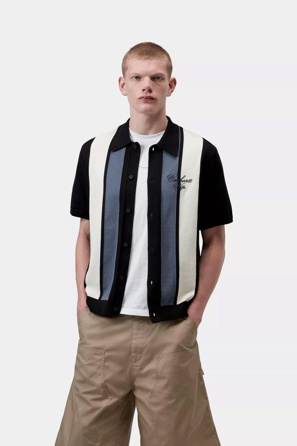CARHARTT WIP SS Mello knit shirt stripe black