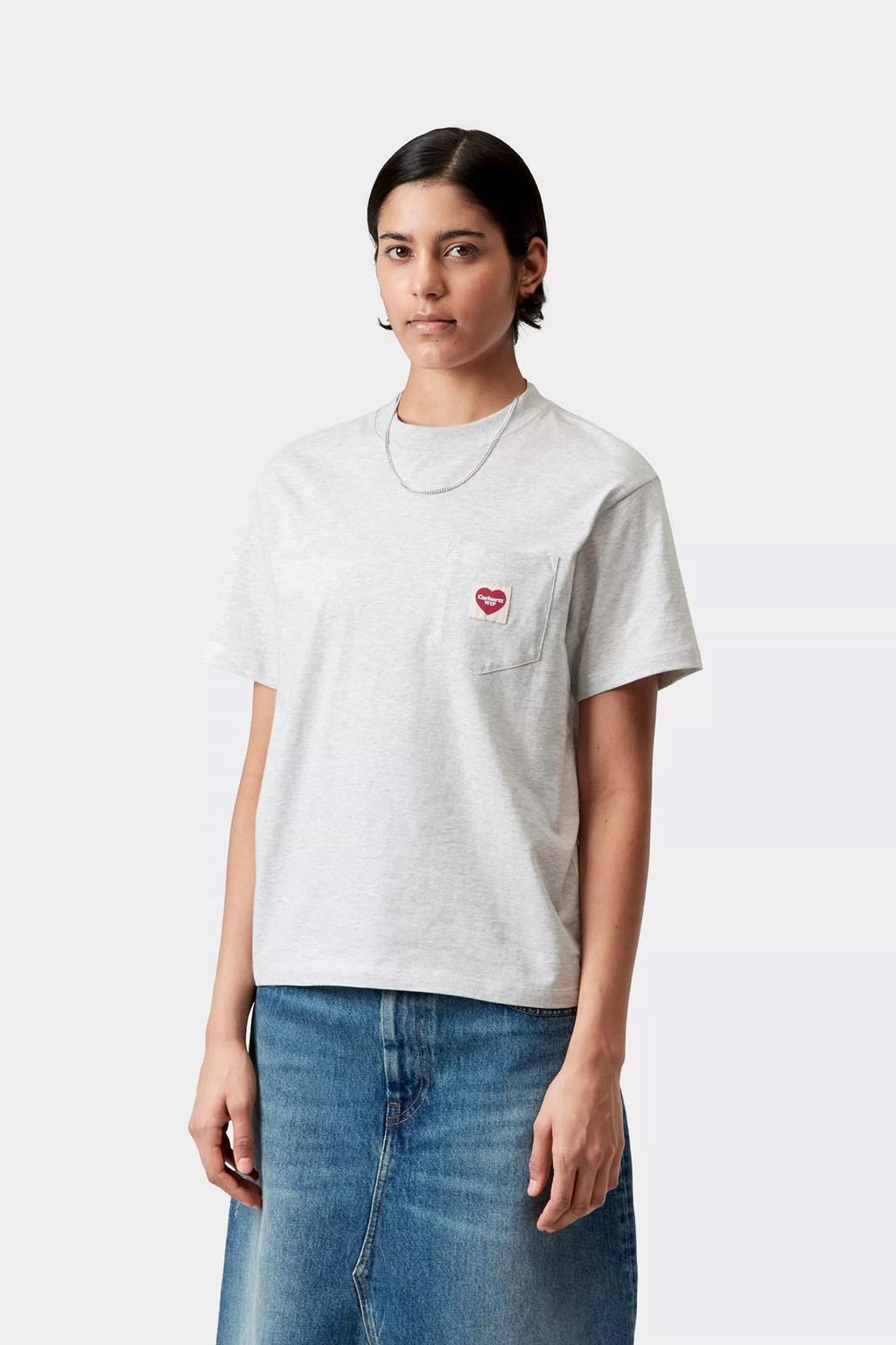 CARHARTT WIP SS Pocket heart t-shirt ash heather grey