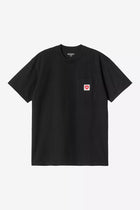 CARHARTT WIP SS pocket heart t-shirt black red