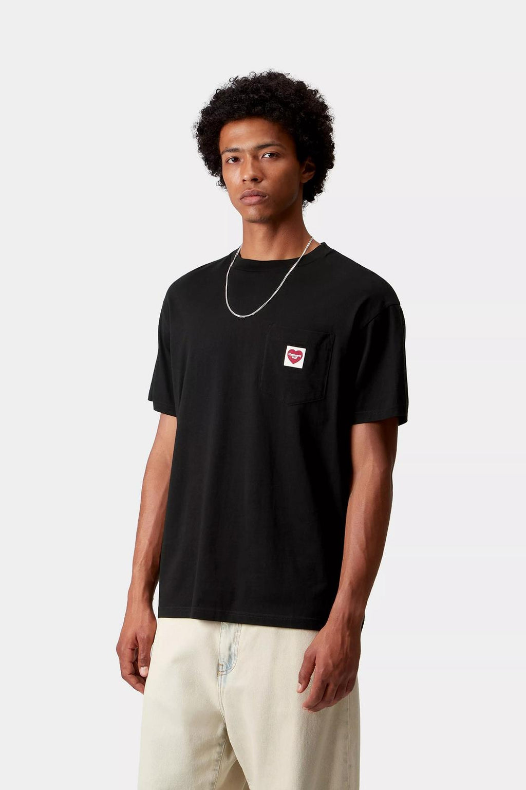CARHARTT WIP SS pocket heart t-shirt black red
