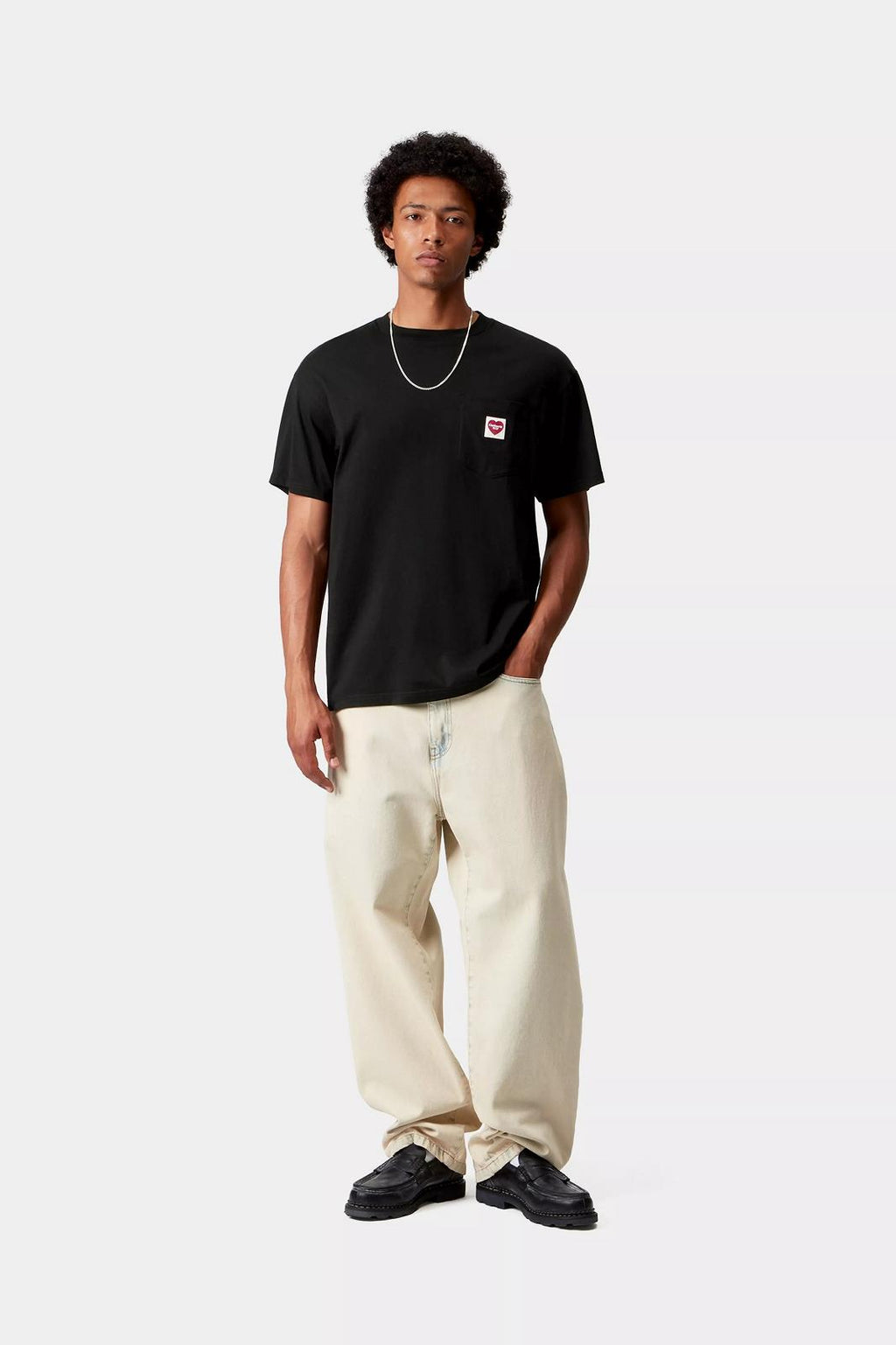 CARHARTT WIP SS pocket heart t-shirt black red