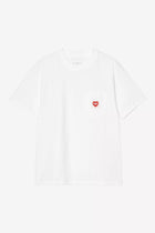 CARHARTT WIP SS Pocket heart t-shirt white red