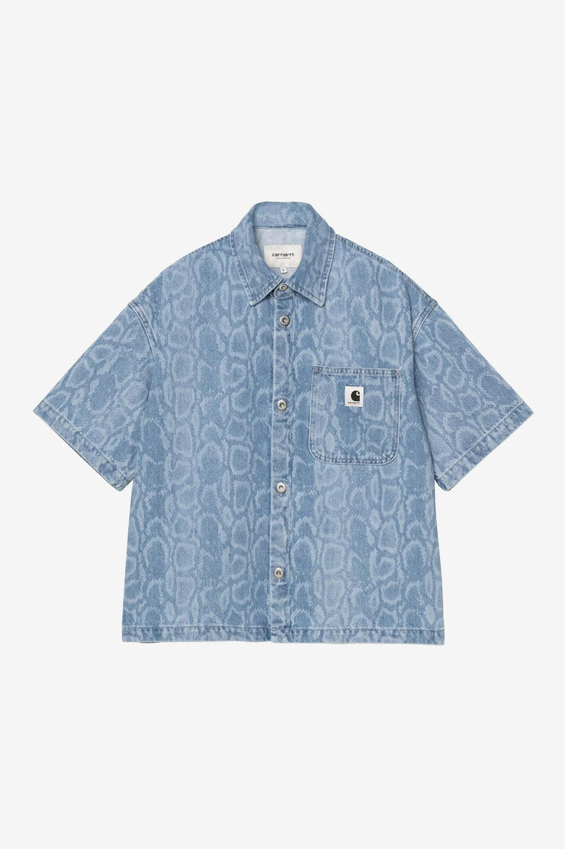 CARHARTT WIP SS Snake lovilia shirt blue bleached