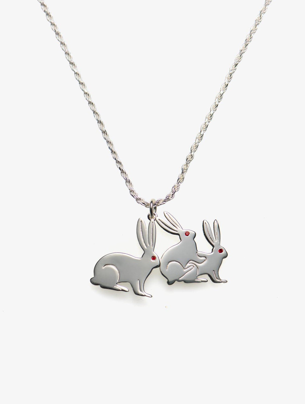 CARNE BOLLENTE Blingy bunny necklace silver