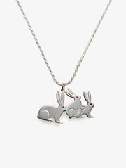 CARNE BOLLENTE Blingy bunny necklace silver