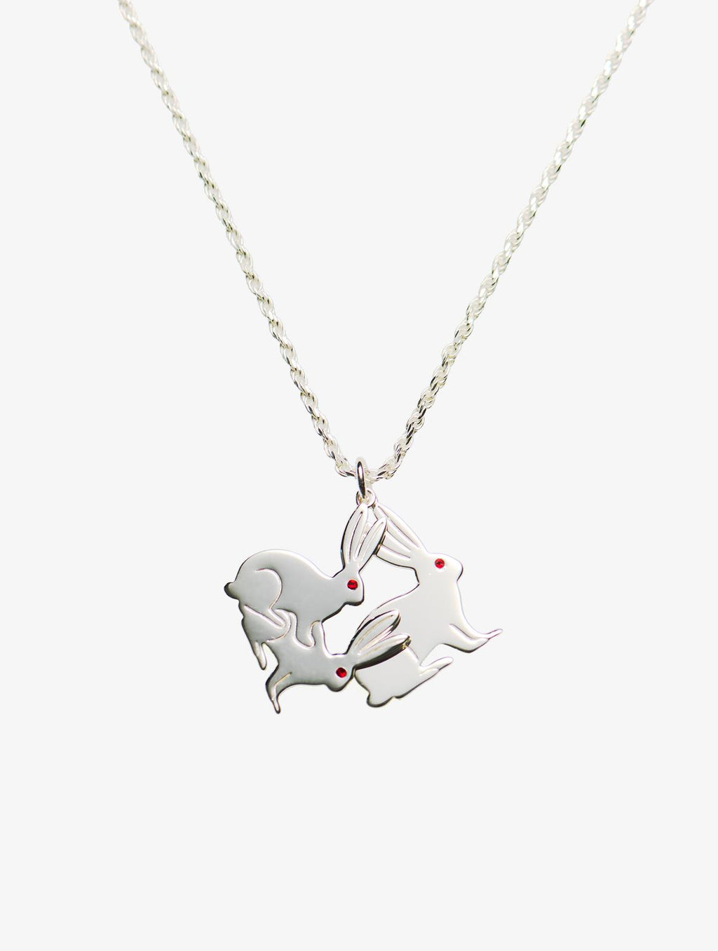 CARNE BOLLENTE Blingy bunny necklace silver