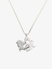CARNE BOLLENTE Blingy bunny necklace silver