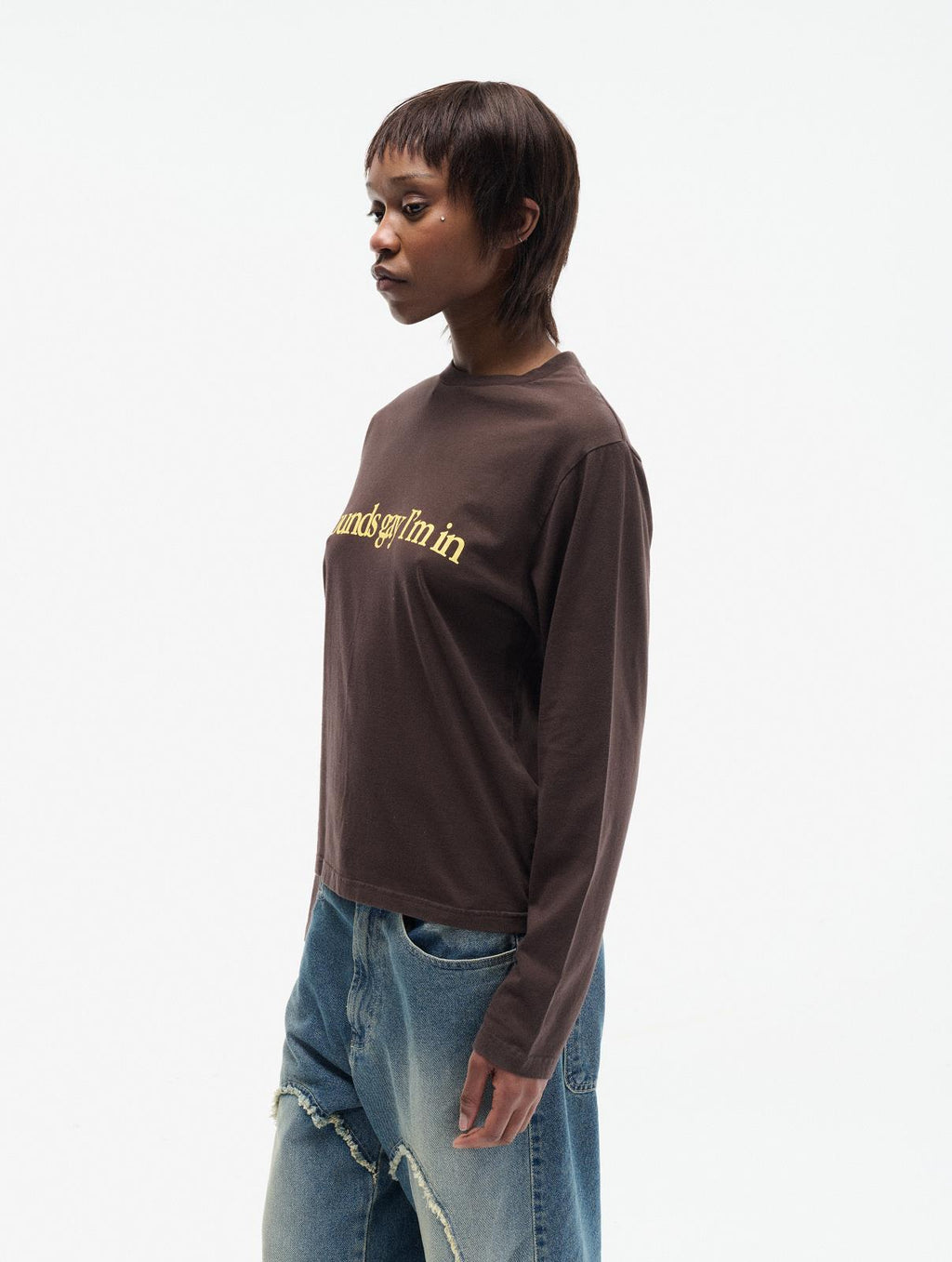 CARNE BOLLENTE How's that sound? longsleeve t-shirt off brown